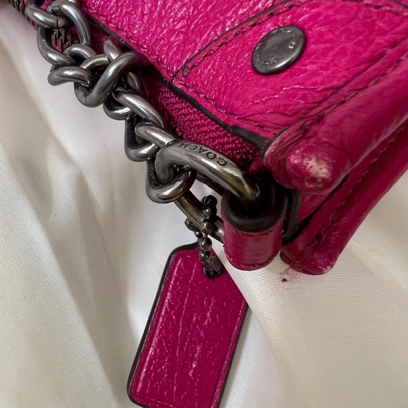 Coach Fuchsia Leather Wristlet - Picture 4 of 9